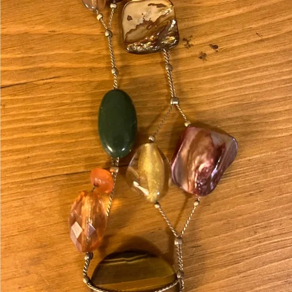 Lia Sophia Multi-Color Multi-Shape Shells & Stones Gold Tone Chain - Picture 7 of 9